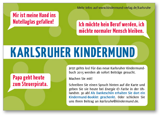 Erste Aktion für den Karlruher Kindermund: Sammeln beim Westwind-Fest am 21.9.