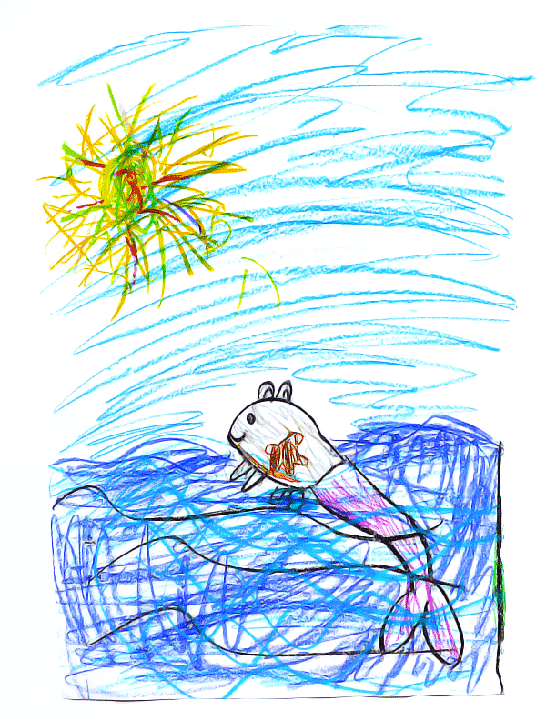 Illustration Meerschweinfisch aus dem Buch Karlsruher Kindermund