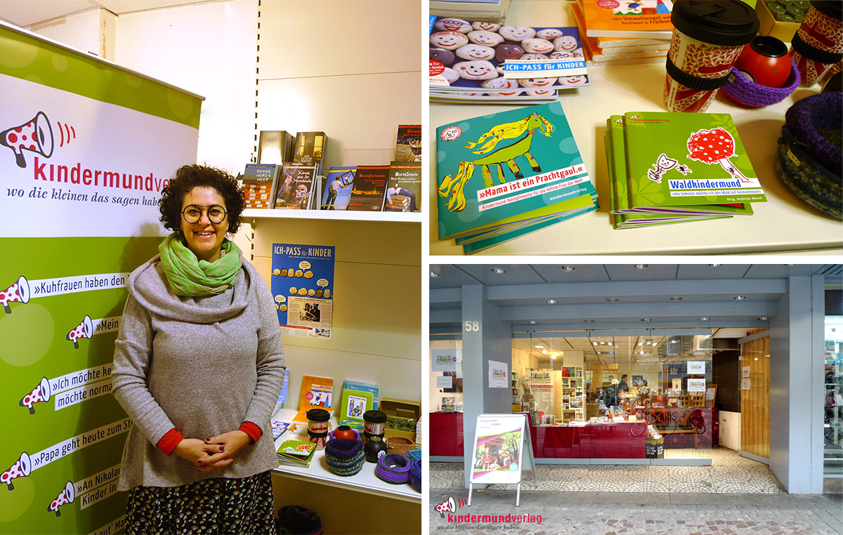 Sonia Lauinger vom Bücherbüffet Laden präsentiert Bücher vom Kindermund Verlag